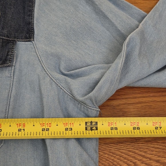 Disney Our Universe Shirt Men's XXL Blue Mickey Mouse Western Denim Chambray - Picture 5 of 12